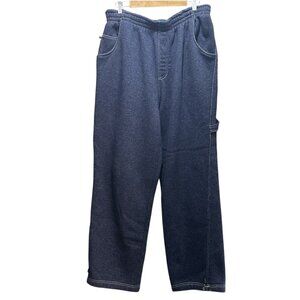 Vibes Sport Blue XXL Sweatpants Thick Heavy Fleece Cyber Street Skate Wide Leg